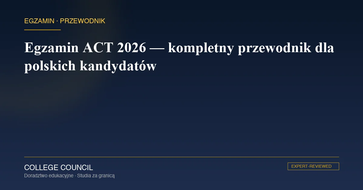 Arkusz ACT z ołówkiem i kalkulatorem na drewnianym biurku